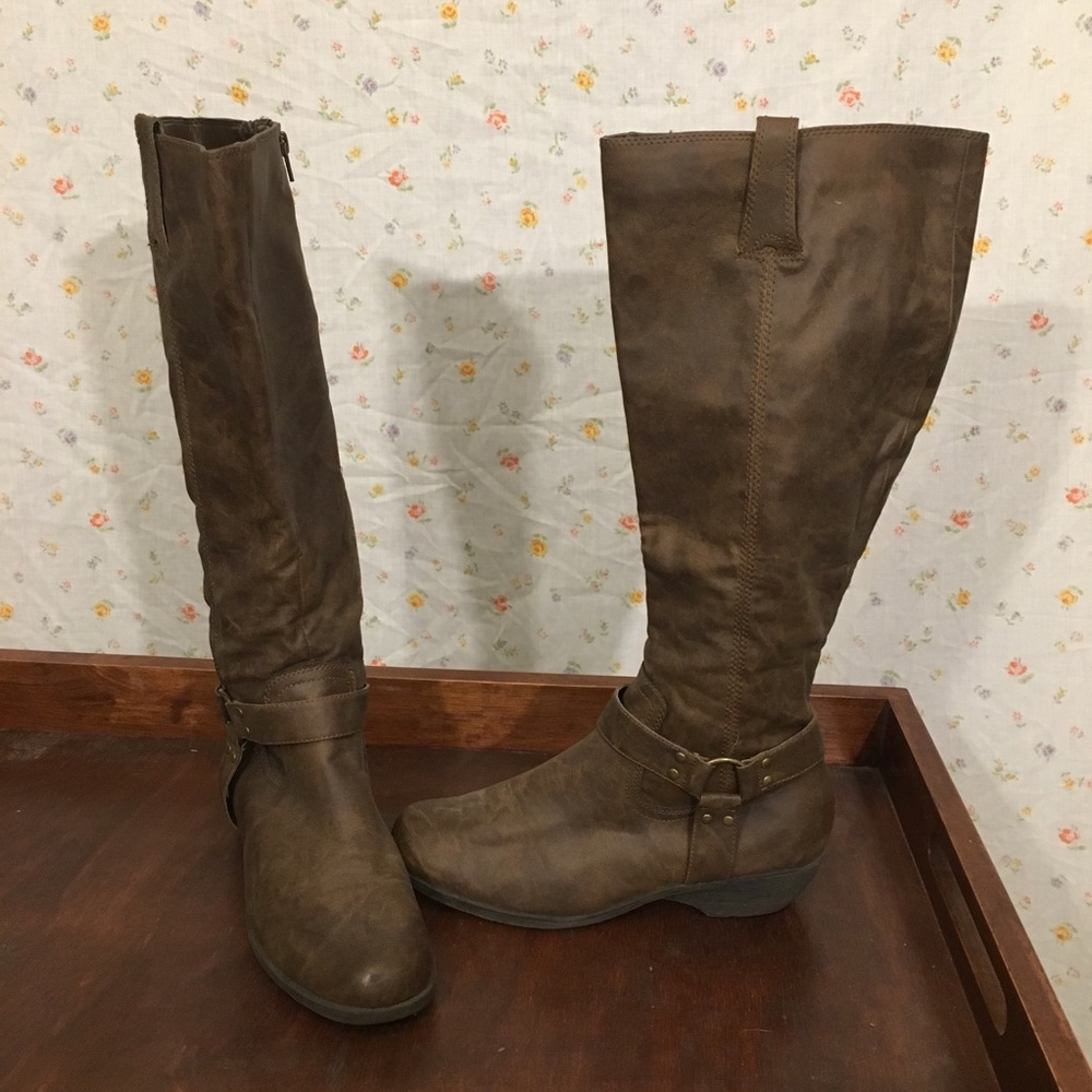 Aerosoles brown wide calf boots, sz 10.5